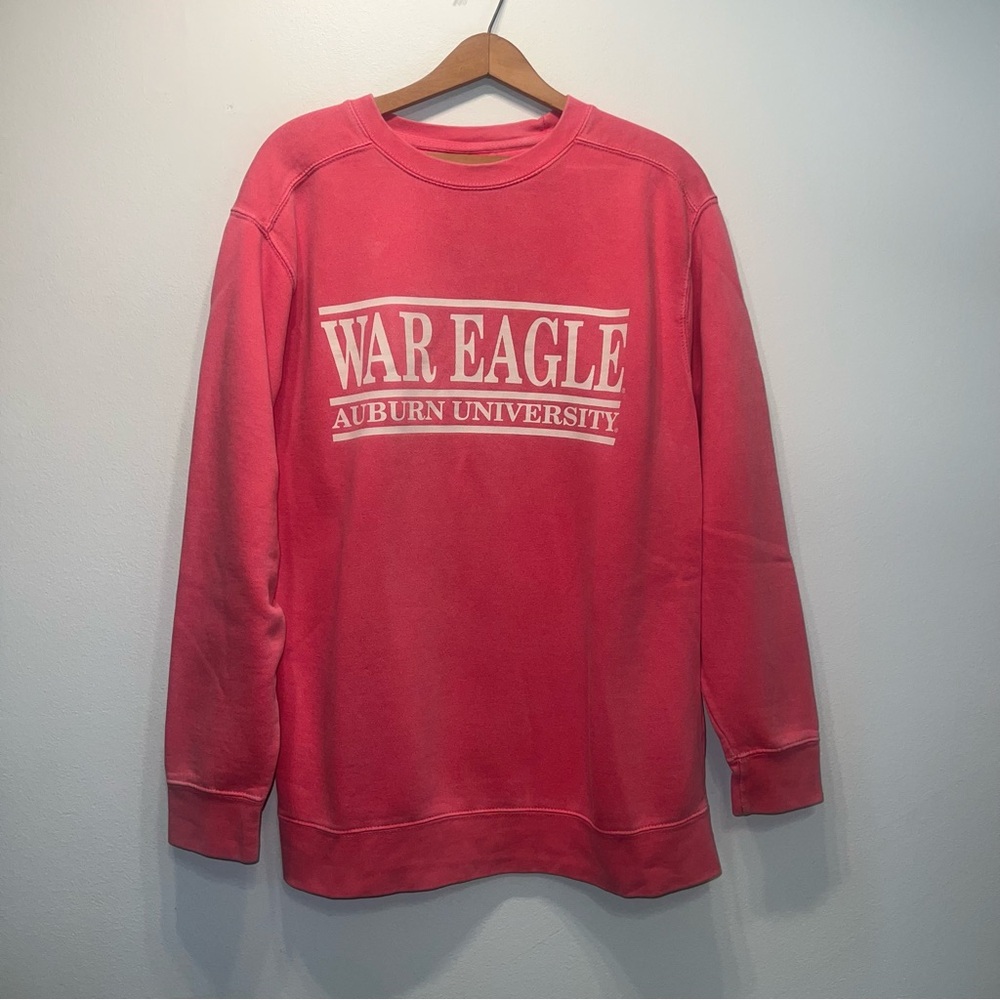 Comfort Colors War Eagle Auburn University Faded Melon Sweatshirt Size Medium